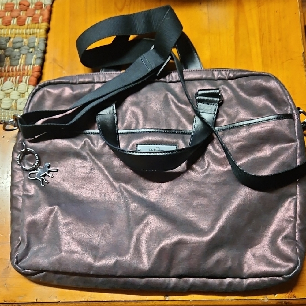 Kipling Kaitlyn Plum Metallic Laptop Bag